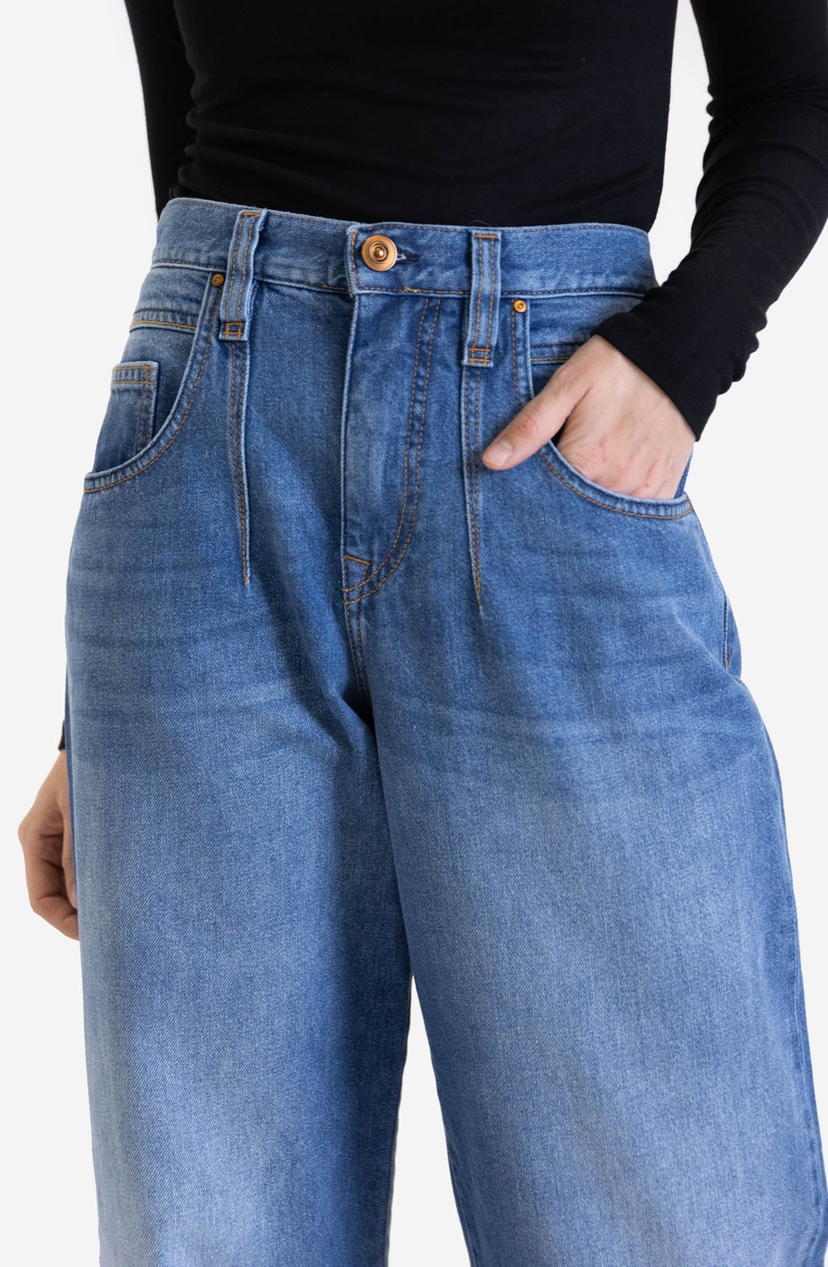 Lucy☆ SPODNIE JEANS LUCY - piaskowany ciemnoniebieski – RJ Rocks