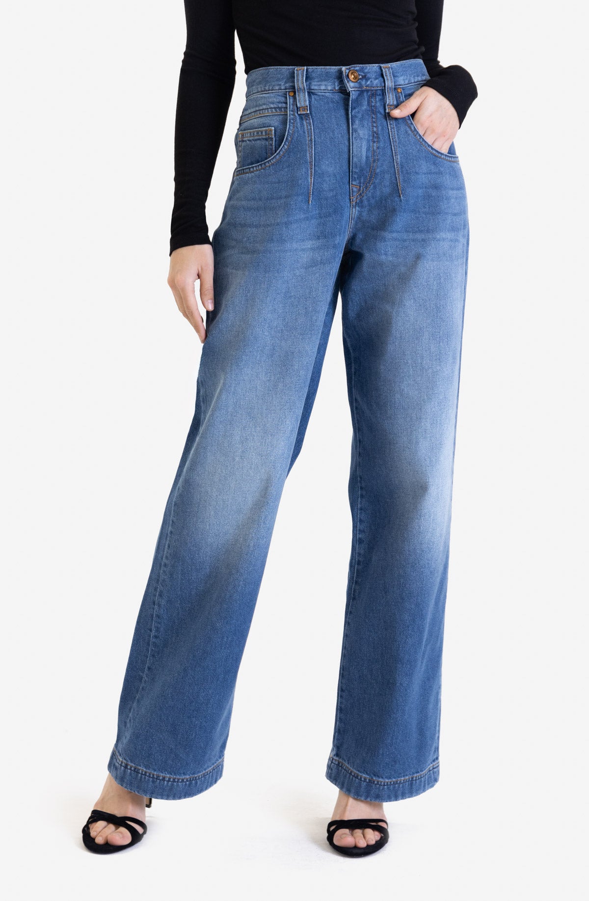 Lucy☆ SPODNIE JEANS LUCY - piaskowany ciemnoniebieski – RJ Rocks