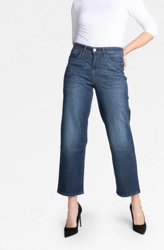 TROUSERS LUCY - dark blue washed