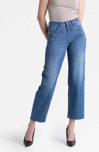 TROUSERS LUCY - light blue washed