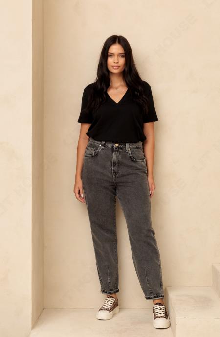 TROUSERS LINDA - black washed