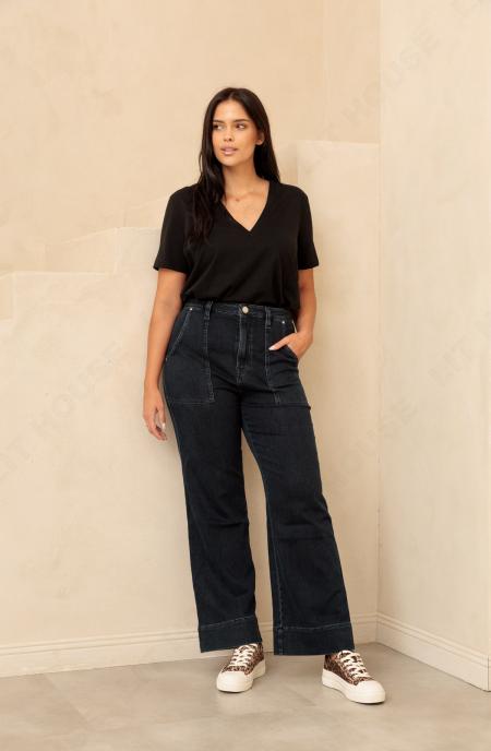 TROUSERS SARA - dark blue