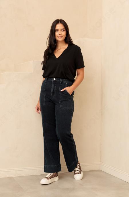 TROUSERS SARA - dark blue